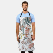 オーストラリア先住民の花。シームレスパターンブラック  エプロン (着用した状態)