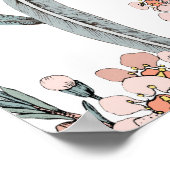 オーストラリア先住民の花。シームレスパターンブラック ポスター (角)