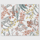 オーストラリア先住民の花。シームレスパターンブラック ラッピングペーパー (フラット)