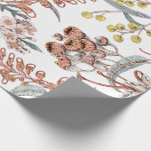 オーストラリア先住民の花。シームレスパターンブラック ラッピングペーパー (角)