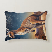 オーストラリア先住民をテーマにしたカンガルーのシーン アクセントクッション (正面)