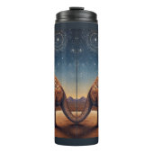 オーストラリア先住民をテーマにしたカンガルーのシーン タンブラー (正面)