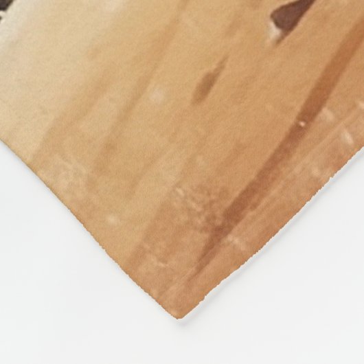 オーストラリア先住民をテーマにしたカンガルーのシーン フリースブランケット (角)