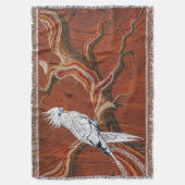 オーストラリア先住民をテーマにしたコッカティエル スローブランケット (正面縦)