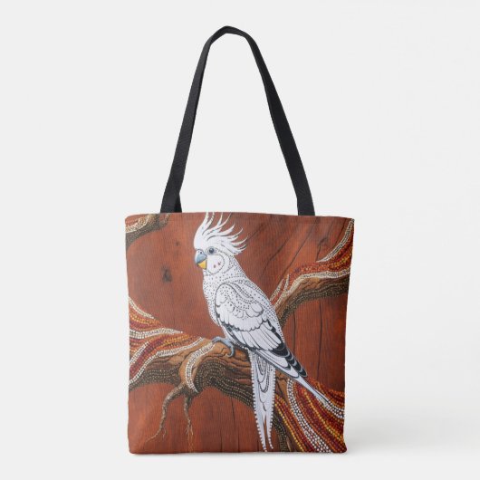 オーストラリア先住民をテーマにしたコッカティエル トートバッグ (裏面)