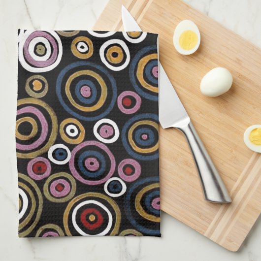 オーストラリア先住民アーティストのソーカゲティータオル キッチンタオル (四つ折り)