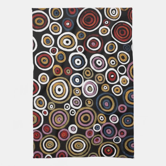 オーストラリア先住民アーティストのソーカゲティータオル キッチンタオル (縦)