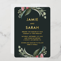 オーストラリア先住民ガムブロッサムフォイル招待状 箔招待状