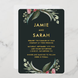 オーストラリア先住民ガムブロッサムフォイル招待状 箔招待状