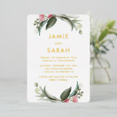 オーストラリア先住民ガムブロッサムフォイル招待状 箔招待状 (立ち正面)