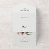 オーストラリア先住民ガムブロッサム結婚式招待状 オールインワン招待状 (外側)