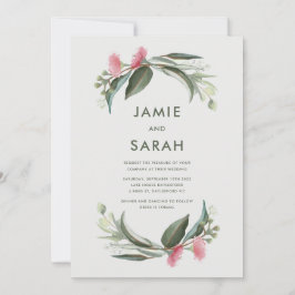 オーストラリア先住民ガムブロッサム結婚式招待状 招待状