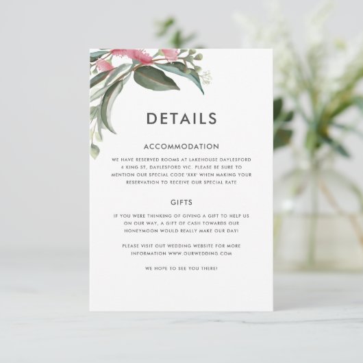 オーストラリア先住民ガムリーフ詳細カード エンクロージャーカード (スタンド正面)