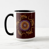 オーストラリア先住民スタイルデザートアート – ゲッコス マグカップ (左)