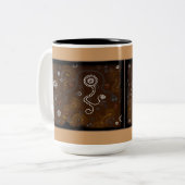 オーストラリア先住民スタイルデザートアート ツートーンマグカップ (正面左)