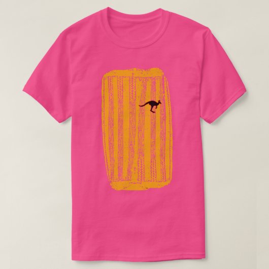 オーストラリア先住民ドラムカンガルー模様 Tシャツ (デザイン正面)