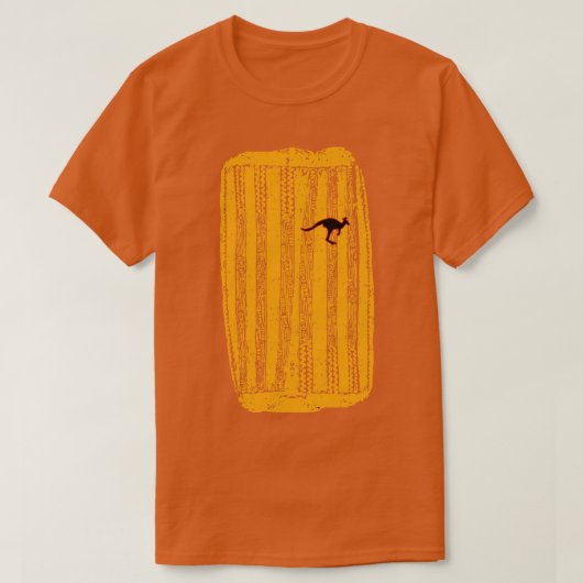 オーストラリア先住民ドラムカンガルー模様 Tシャツ (デザイン正面)