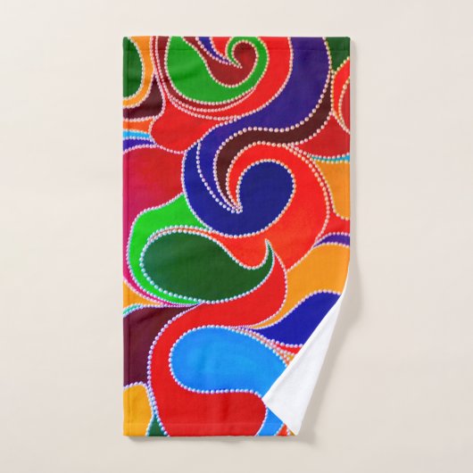 オーストラリア先住民ドリームタイムレインボーハンドタオル ハンドタオル (ハンドタオル)