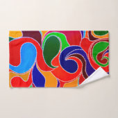 オーストラリア先住民ドリームタイムレインボー顔クロス ハンドタオル (ハンドタオル)