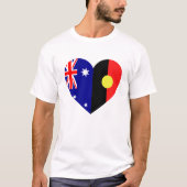 オーストラリア先住民ハート国旗 Tシャツ (正面)