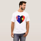 オーストラリア先住民ハート国旗 Tシャツ (正面フル)