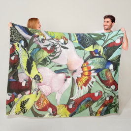 オーストラリア先住民パロット フリースブランケット