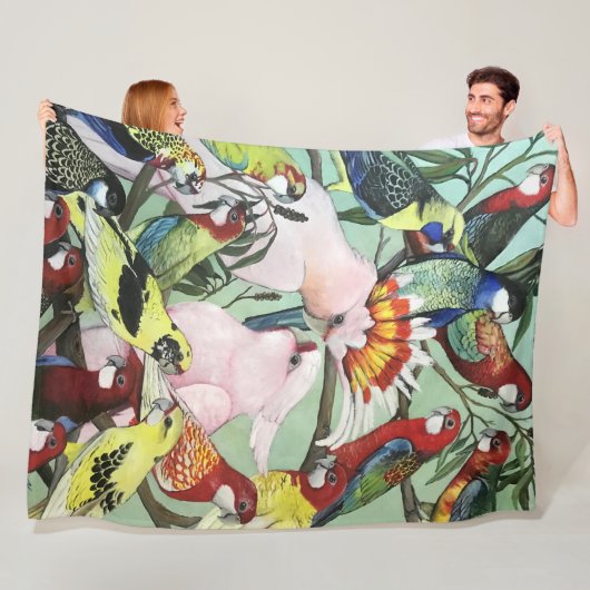 オーストラリア先住民パロット フリースブランケット (インサイチュ)