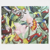 オーストラリア先住民パロット フリースブランケット (正面(横))