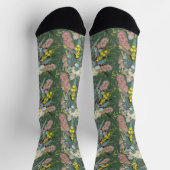 オーストラリア先住民ブッシュ開花ヴィンテージグリーン ソックス (上部)