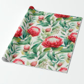 オーストラリア先住民プロテアフラワー ラッピングペーパー (アンロールド)
