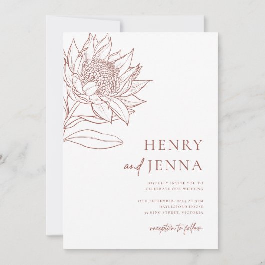 オーストラリア先住民ボタニカルワラタプロテア 招待状 (正面)