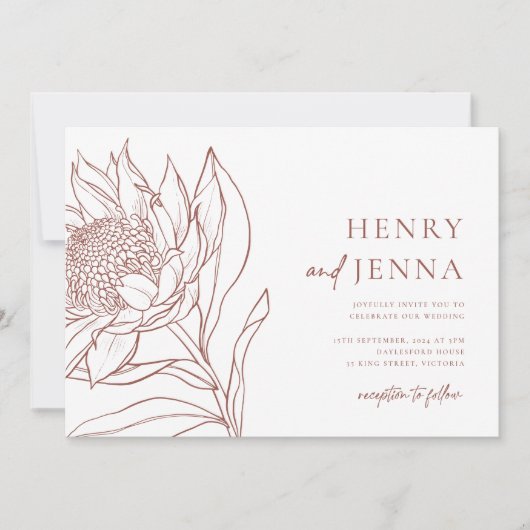 オーストラリア先住民ボタニカルワラタプロテア 招待状 (正面)