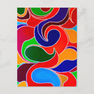 オーストラリア先住民レインボードリームタイムプリント ポストカード
