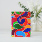 オーストラリア先住民レインボードリームタイムプリント ポストカード (スタンド正面)