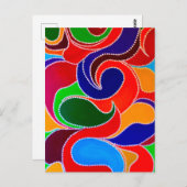 オーストラリア先住民レインボードリームタイムプリント ポストカード (正面/裏面)