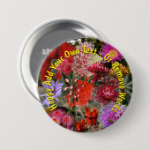 オーストラリア先住民ワイルドフラワースモールバッジ 缶バッジ (正面&裏面)