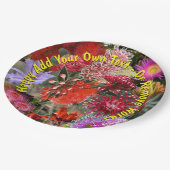 オーストラリア先住民ワイルドフラワーラージ9" ペーパープレート (アングル)