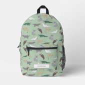 オーストラリア先住民動物ユーカリプトゥスグリーンスクール プリントバックパック (正面)
