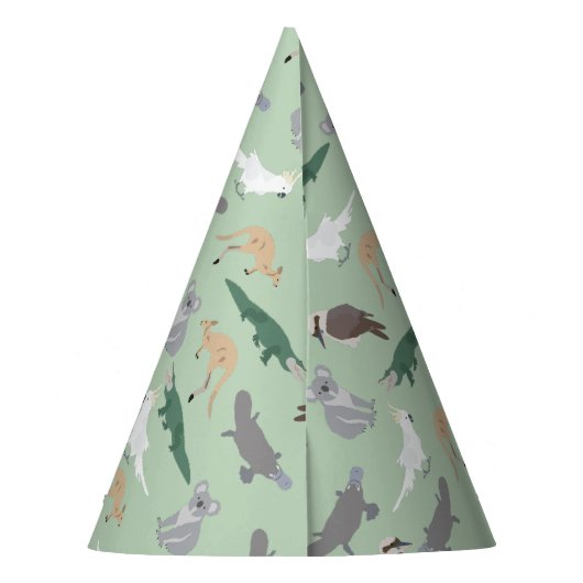 オーストラリア先住民動物ユーカリ誕生日 パーティーハット (裏面)