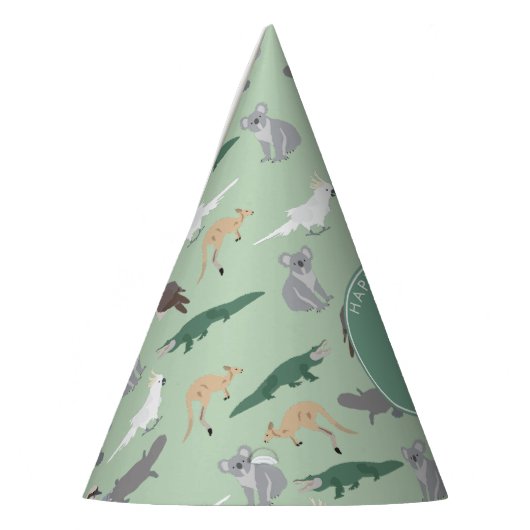 オーストラリア先住民動物ユーカリ誕生日 パーティーハット (左)