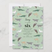 オーストラリア先住民動物ユーカリ誕生日 招待状 (正面)