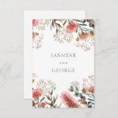 オーストラリア先住民結婚ワイルドフラワー エンクロージャーカード (正面/裏面)