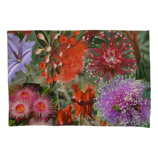 オーストラリア先住民野生の花 枕カバー (正面)