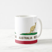 オーストラリア共和国カリフォルニア州旗カンガルー コーヒーマグカップ (正面右)
