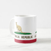 オーストラリア共和国カリフォルニア州旗カンガルー コーヒーマグカップ (正面左)