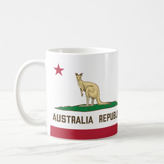 オーストラリア共和国カリフォルニア州旗カンガルー コーヒーマグカップ (左)