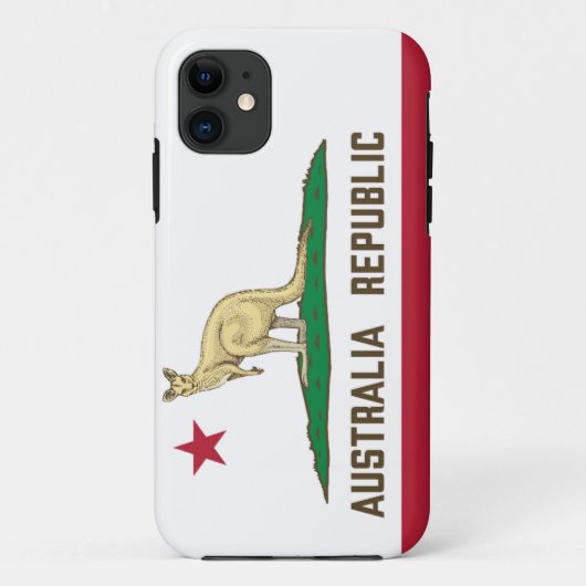 オーストラリア共和国カリフォルニア州旗カンガルー Case-Mate iPhoneケース (裏面)