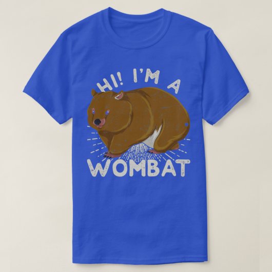 オーストラリア動物かわいいウォンバット Tシャツ (デザイン正面)