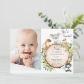 オーストラリア動物かわいいコアラ1歳の誕生日の写真 招待状 (スタンド正面)