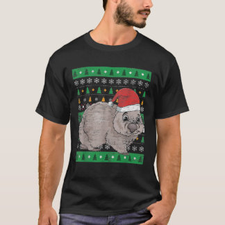 オーストラリア動物ウォンバット醜いクリスマス必須T Tシャツ